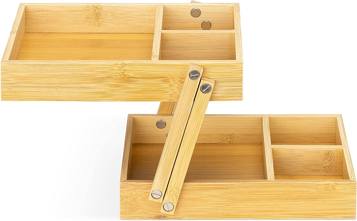 Navaris Κουτί Αποθήκευσης 2 Επιπέδων από Μπαμπού - Brown - 58102.01