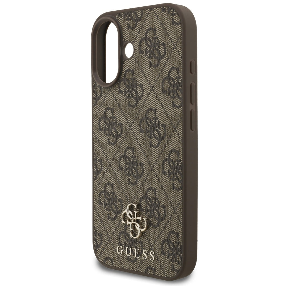Guess iPhone 17 - 4G Small Classic Logo MagSafe - Σκληρή Θήκη με Πλαίσιο Σιλικόνης και Επένδυση Συνθετικού Δέρματος - Brown - GUHMP17SP4SM4MW