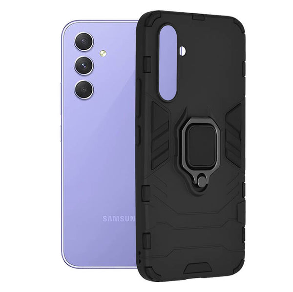 Techsuit Samsung Galaxy A54 5G Silicone Shield Σκληρή Θήκη με Δαχτυλίδι Συγκράτησης - Black - likebrands.gr