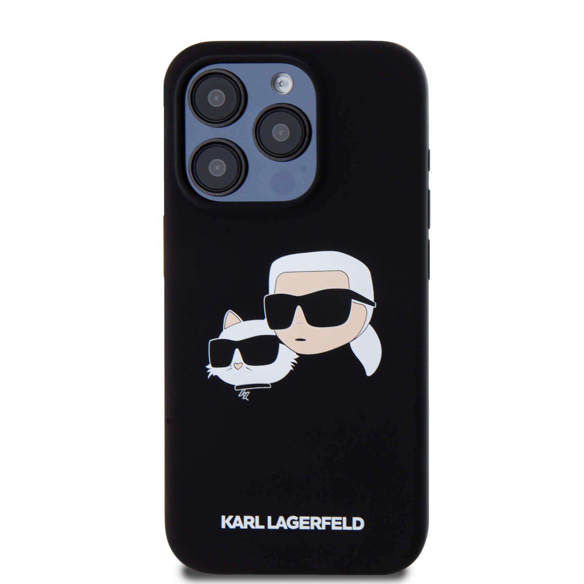 Karl Lagerfeld iPhone 15 Pro - Silicone Karl and Choupette - Θήκη Σιλικόνης με MagSafe - Black - KLHMP15LSKCHPPLK