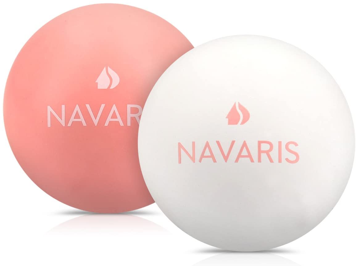 Navaris Lacrosse Massage Balls - Σετ με 2 Μπάλες Μασάζ - White / Pink - 42915