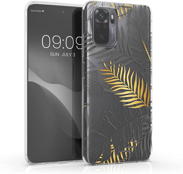 KW Xiaomi Redmi Note 10 / Note 10s / Poco M5s Θήκη Σιλικόνης TPU Design Jungle - Διάφανη / Gold / Grey - 54549.04