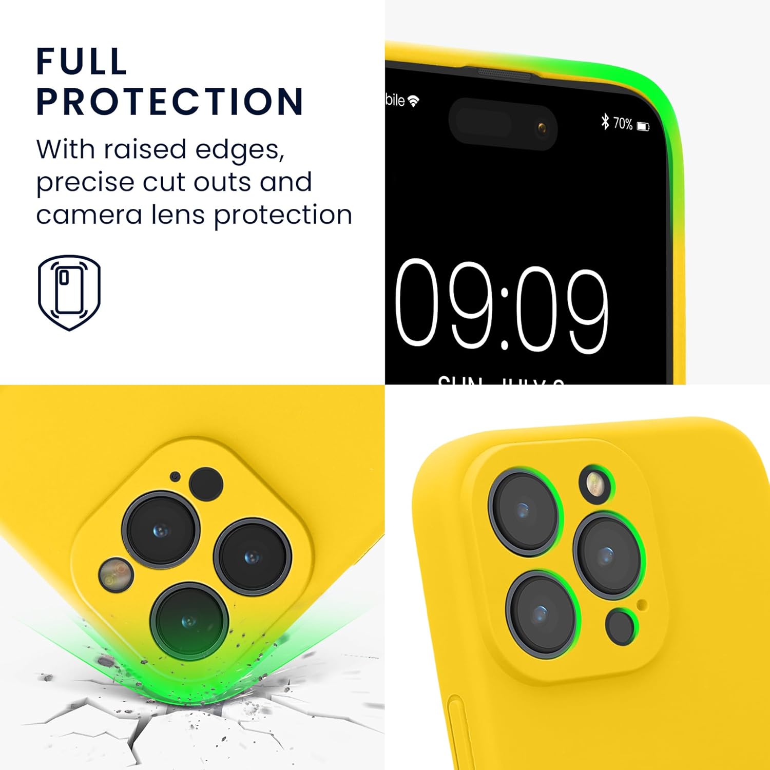 KW iPhone 16 Pro Max Θήκη Σιλικόνης Rubberized TPU - Bright Yellow
