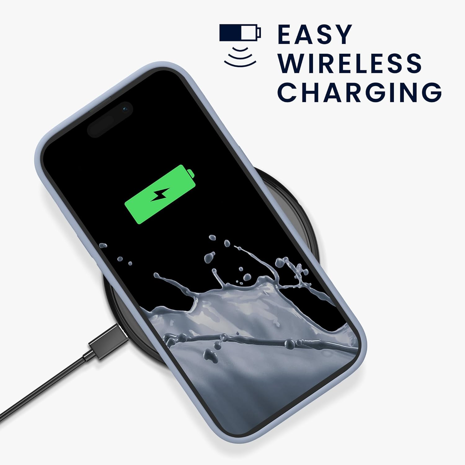 KW iPhone 15 Pro Θήκη Σιλικόνης Rubberized TPU - Light Blue Matte