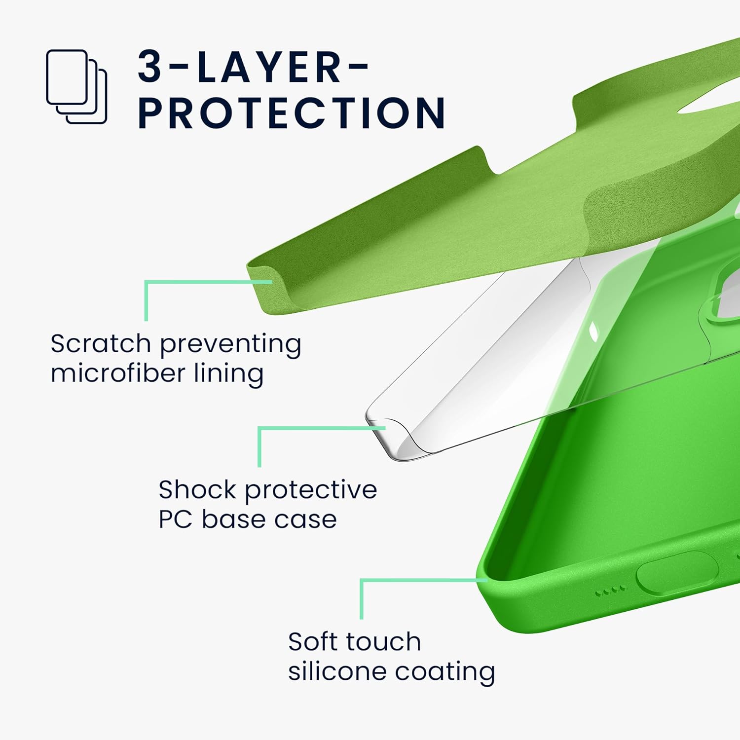 KW iPhone 15 Θήκη Σιλικόνης Rubberized TPU - Lime Green - 61953.159