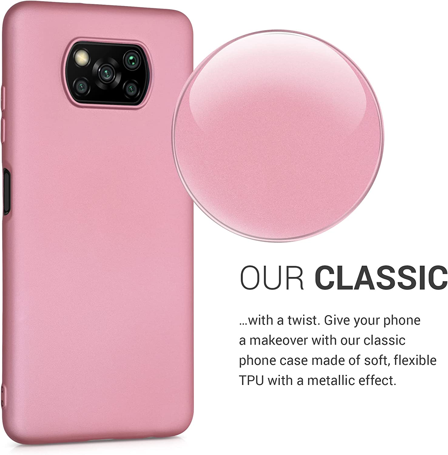 KW Xiaomi Poco X3 NFC Θήκη Σιλικόνης TPU - Metallic Rose Gold - 53483.31