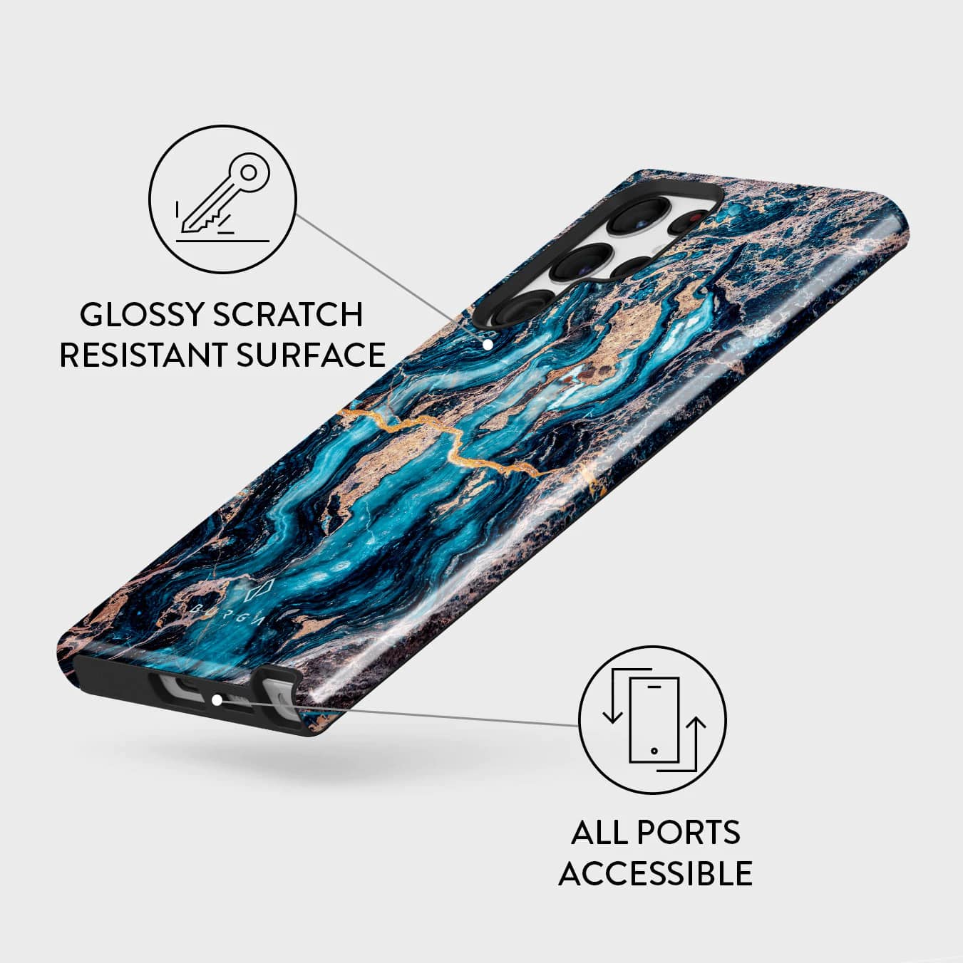 Burga Samsung Galaxy S22 Ultra Fashion Tough Σκληρή Θήκη - Mystic River