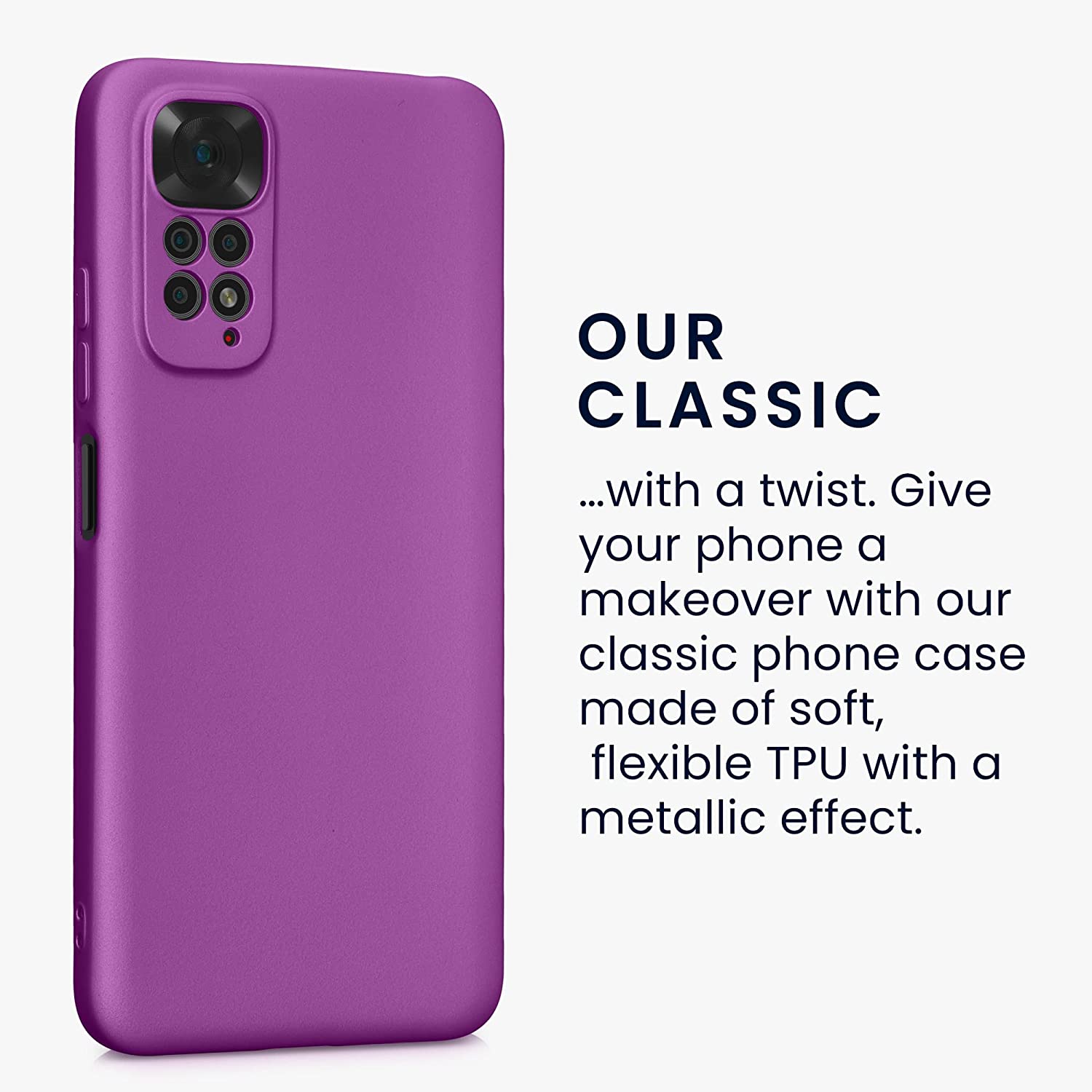 KW Xiaomi Redmi Note 11 / Redmi Note 11S Θήκη Σιλικόνης TPU - Metallic Purple - 58651.240
