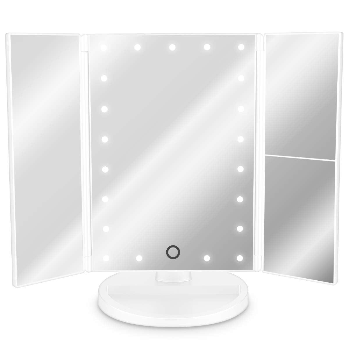 Navaris LED Foldable Cosmetic Mirror - Φωτιζόμενος Καθρέπτης LED - Matte White - 43457.48