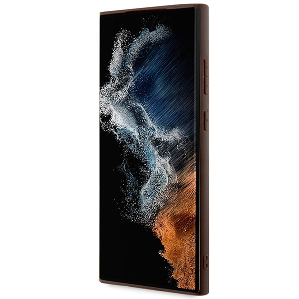 Guess Samsung Galaxy S24 Ultra - 4G Big Metal Logo Θήκη με Επένδυση Συνθετικού Δέρματος - Brown - GUHCS24L4GMGBR