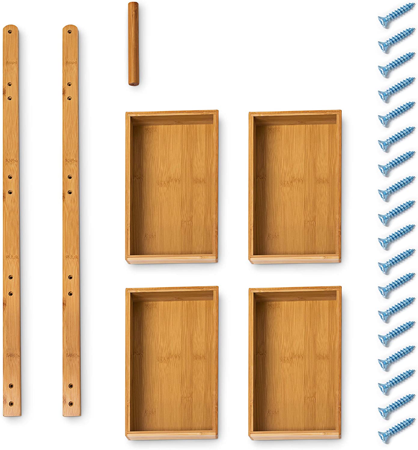 Relaxdays Ράφι Μπάνιου με 4 Διαμερίσματα από Bamboo - Natural - 4052025190217