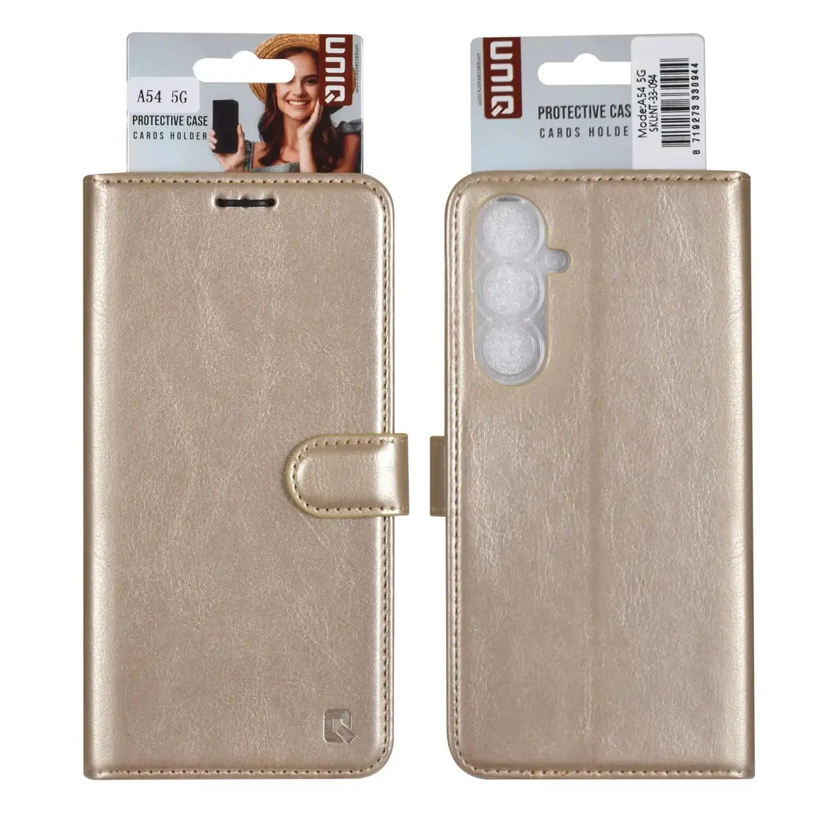 Tuniq Samsung Galaxy A54 5G - Θήκη Πορτοφόλι Stand από Δερματίνη - Χρυσή