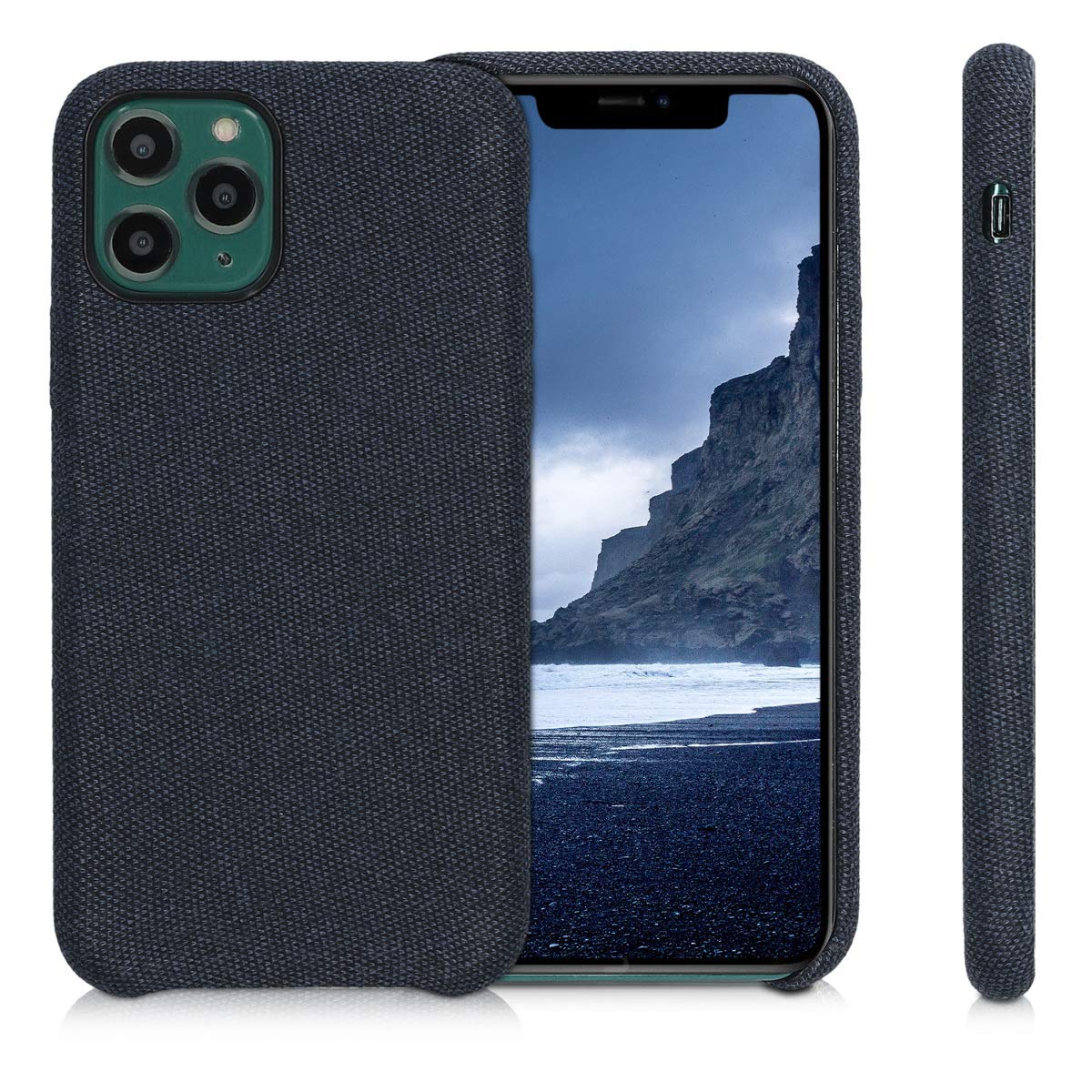 KW iPhone 11 Pro Θήκη Σιλικόνης TPU Canvas - Dark Blue - 49804.17