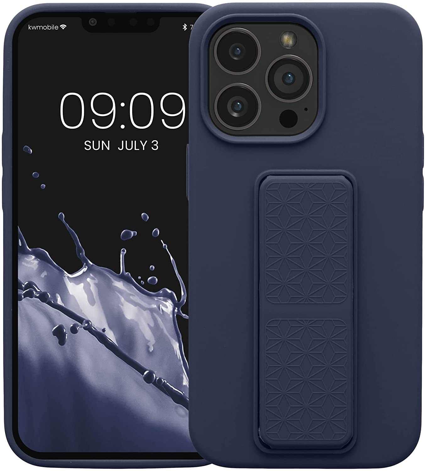 KW iPhone 13 Pro Θήκη Σιλικόνης TPU με Finger Holder - Blueberry - 58277.186