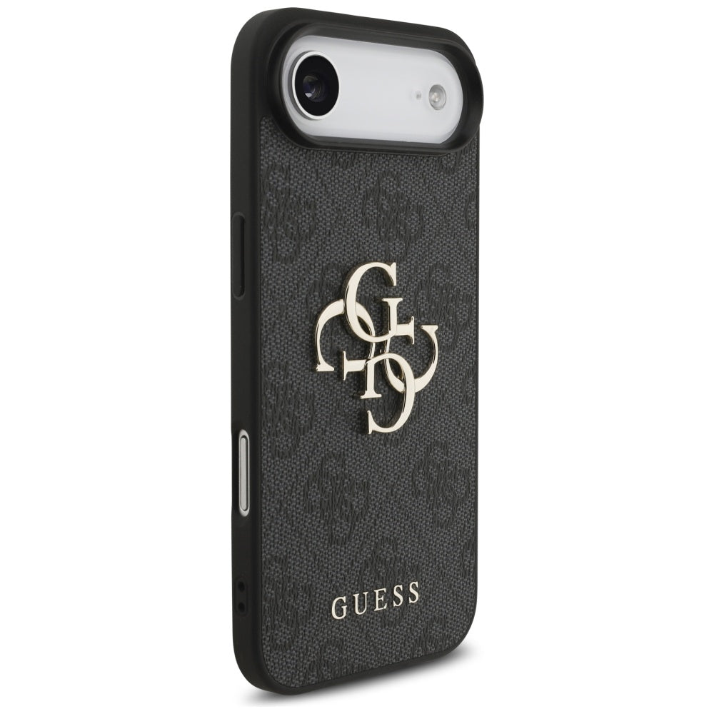 Guess iPhone Air - 4G Big Logo - Σκληρή Θήκη με Πλαίσιο Σιλικόνης και Επένδυση Συνθετικού Δέρματος - Black - GUHCP17M4GMGGR