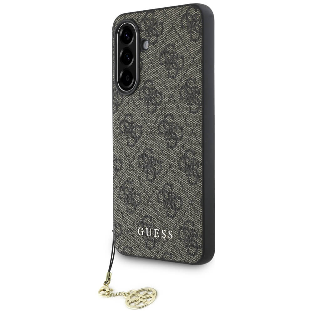 Guess Samsung Galaxy A56 5G - 4G Charms Collection - Θήκη με Επένδυση Συνθετικού Δέρματος - Brown - GUHCSA56GF4GBR