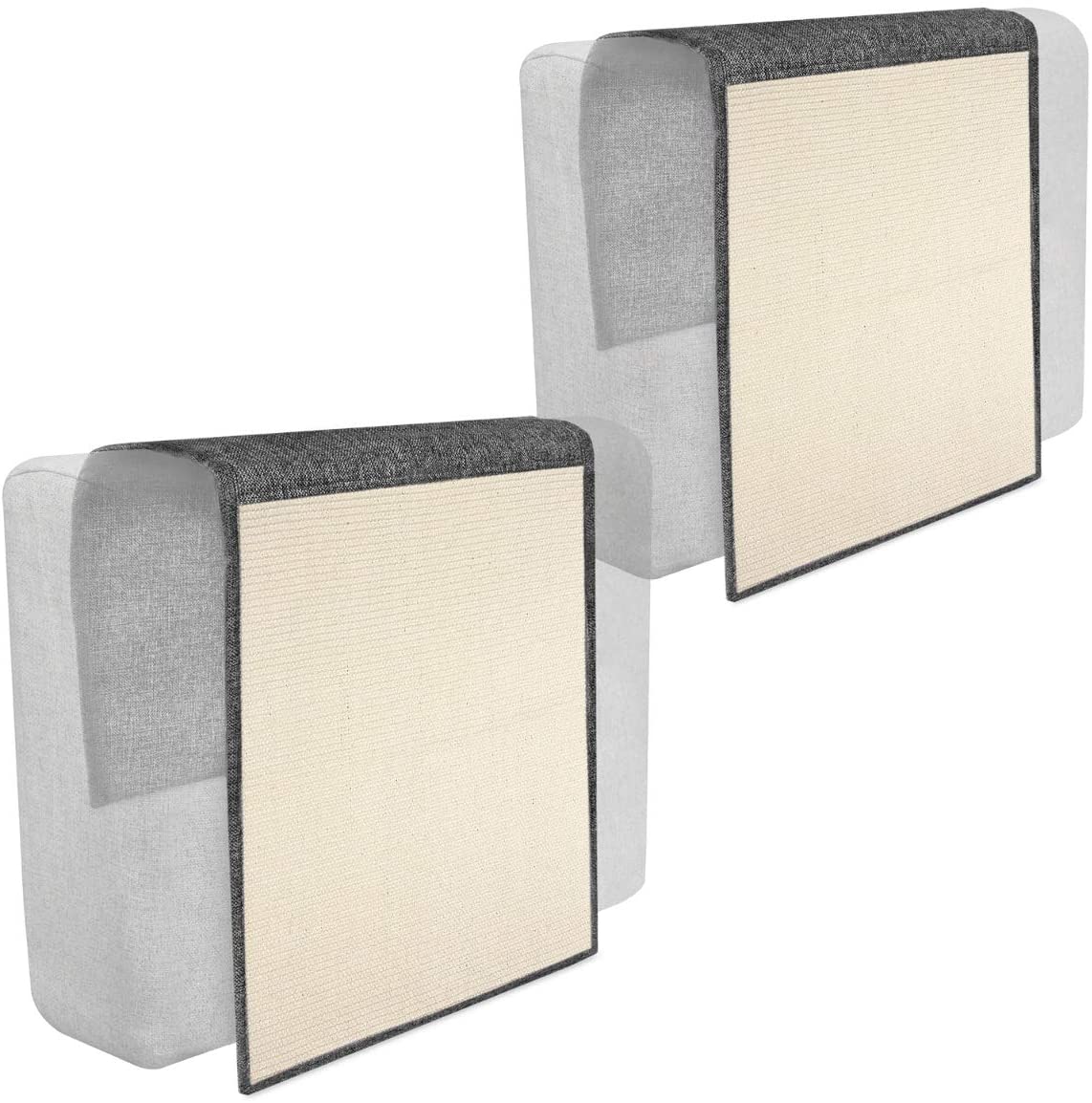 Navaris Cat Scratch Mats Sofa Shield Σετ με 2 Προστατευτικά Καναπέ από Γρατζουνιές Γάτας - 130 x 45 cm - Dark Grey - White - 46354.19.02