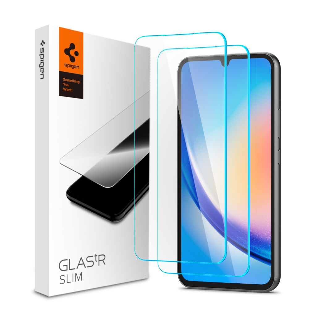 Spigen Samsung Galaxy A34 5G GLAS.tR Slim 0.2mm 2.5D Tempered Glass Αντιχαρακτικό Γυαλί Οθόνης 9H - 2 Τεμάχια - Clear - AGL05967