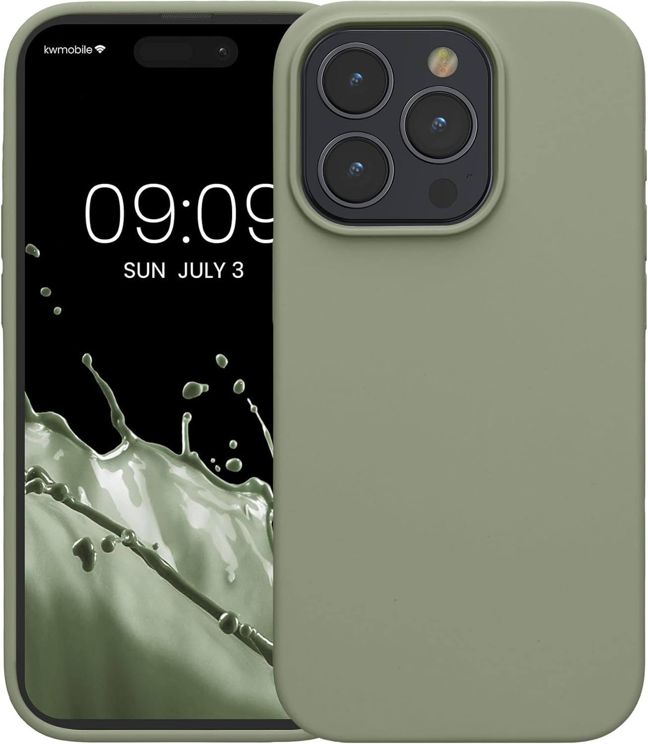 KW iPhone 15 Pro Max Θήκη Σιλικόνης Rubberized TPU - Grey Green
