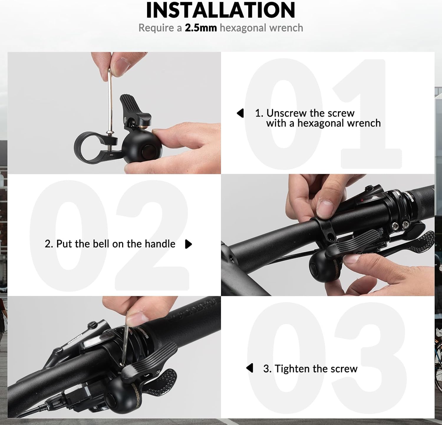 Rockbros Κουδούνι Ποδηλάτου για τη Δεξιά Πλευρά του Τιμονιού - Black - 34210007002