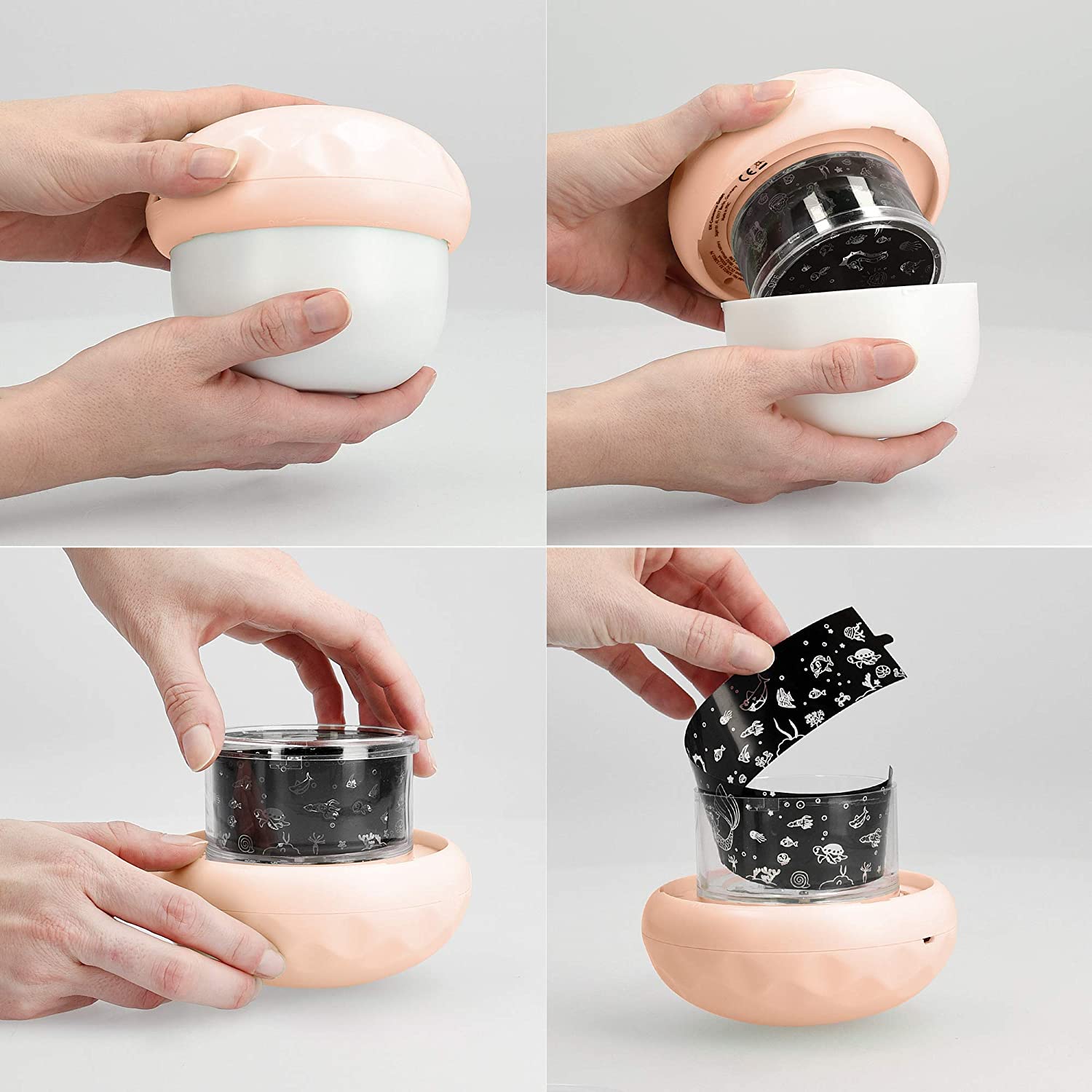 Navaris Children Projection Lamp - Προβολέας - Φωτιστικό Νυκτός για Παιδιά - Pastel Pink - 52802.33