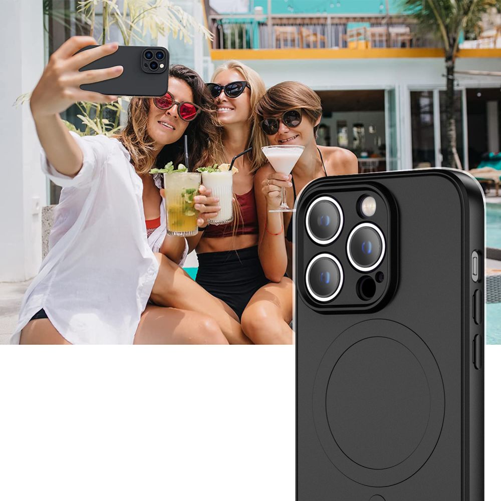 Tech-Protect iPhone 14 Plus / iPhone 15 Plus Icon Magsafe Θήκη Σιλικόνης TPU - Black