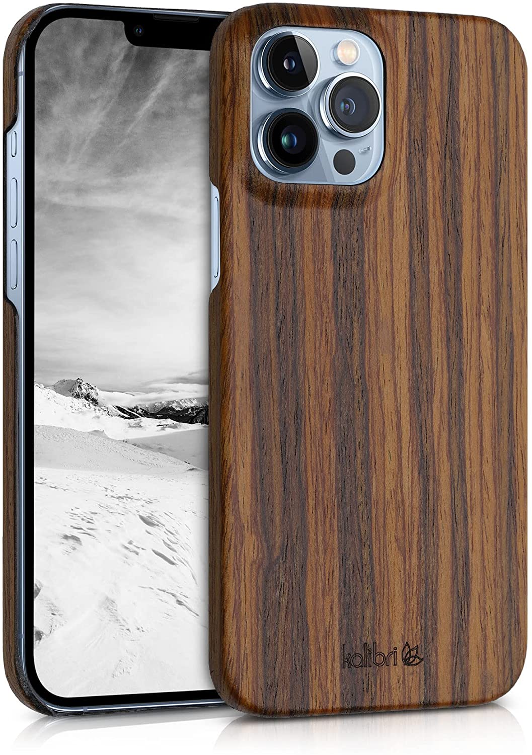 Kalibri iPhone 13 Pro Max Σκληρή Θήκη από Φυσικό Ξύλο - Brown - 56408.05