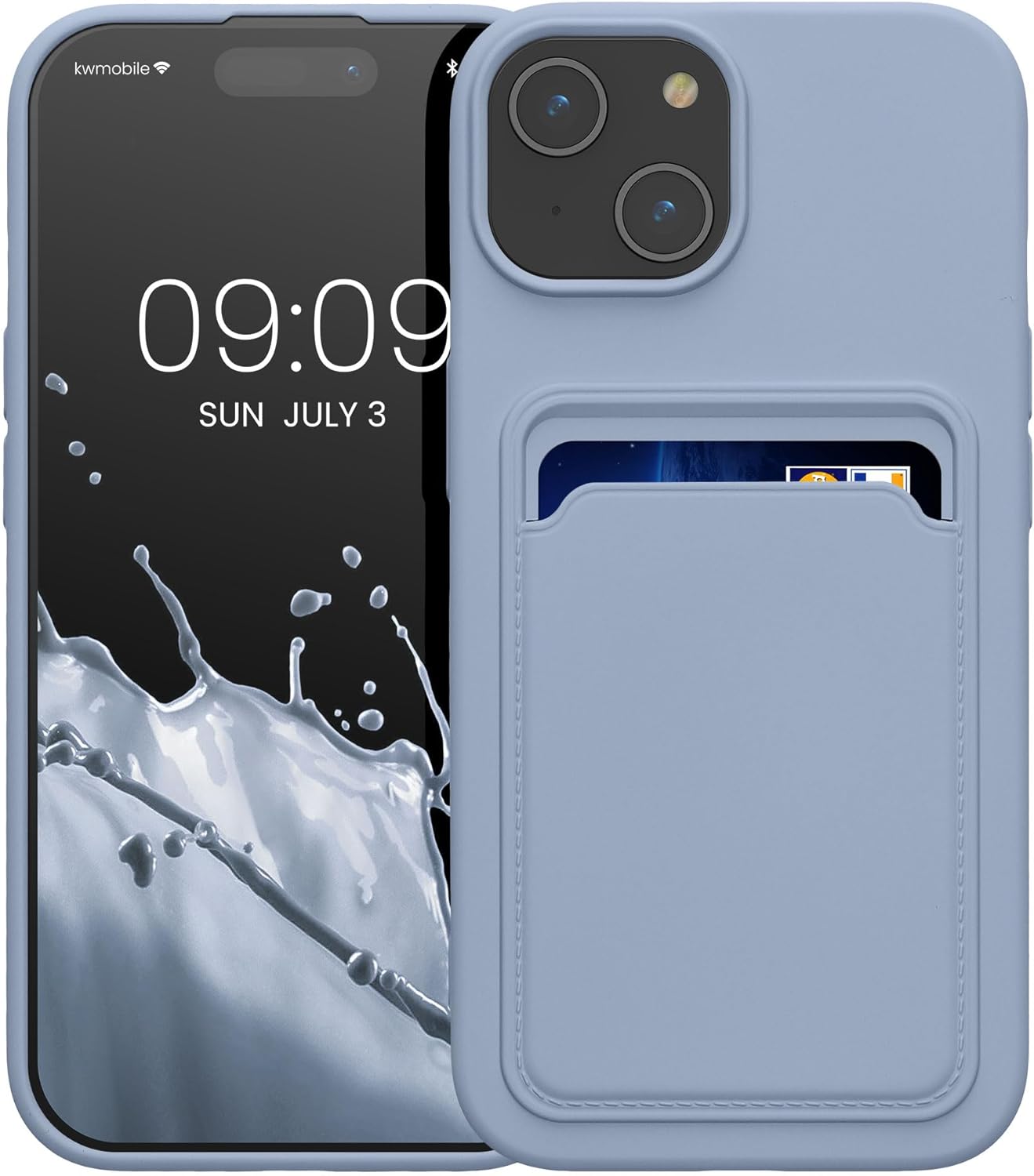 KW iPhone 15 Θήκη Σιλικόνης TPU με Υποδοχή για Κάρτα - Lavender - 62017.108