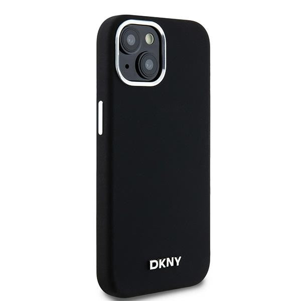 DKNY iPhone 15 / 14 / 13 - Liquid Silicone Small Metal Logo - MagSafe Σκληρή Θήκη με Πλαίσιο Σιλικόνης - Black