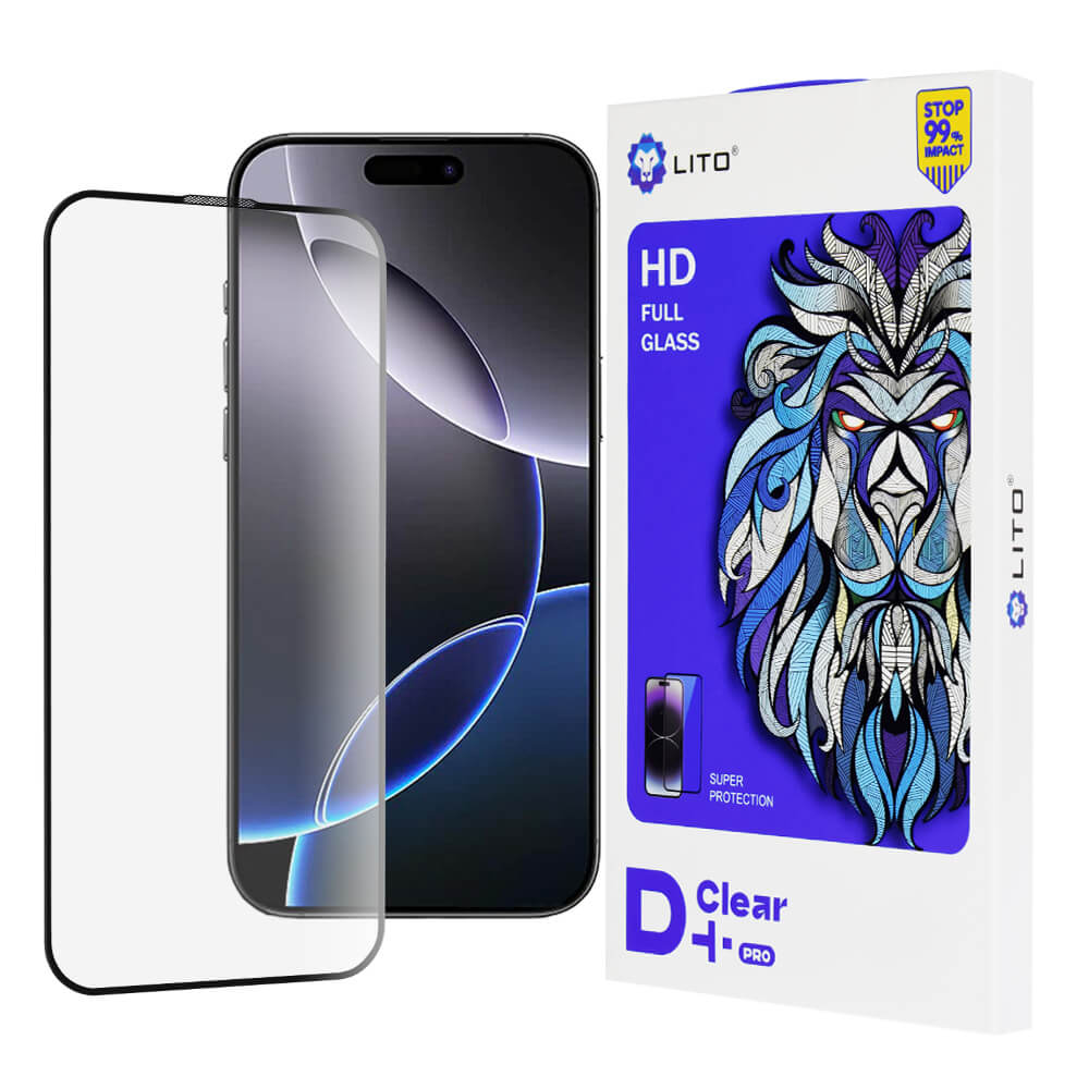 Lito iPhone 16 Pro Max - D+ Pro Clear - Full Screen Αντιχαρακτικό Γυαλί Tempered Glass - Black