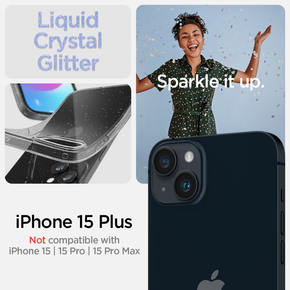 Spigen iPhone 15 Plus Liquid Crystal Θήκη Σιλικόνης - Glitter Crystal