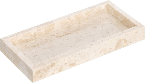 Navaris Διακοσμητικός Δίσκος από Φυσική Πέτρα Τραβερτίνη - 25 x 12 x 3 cm - Natural - 60970.01