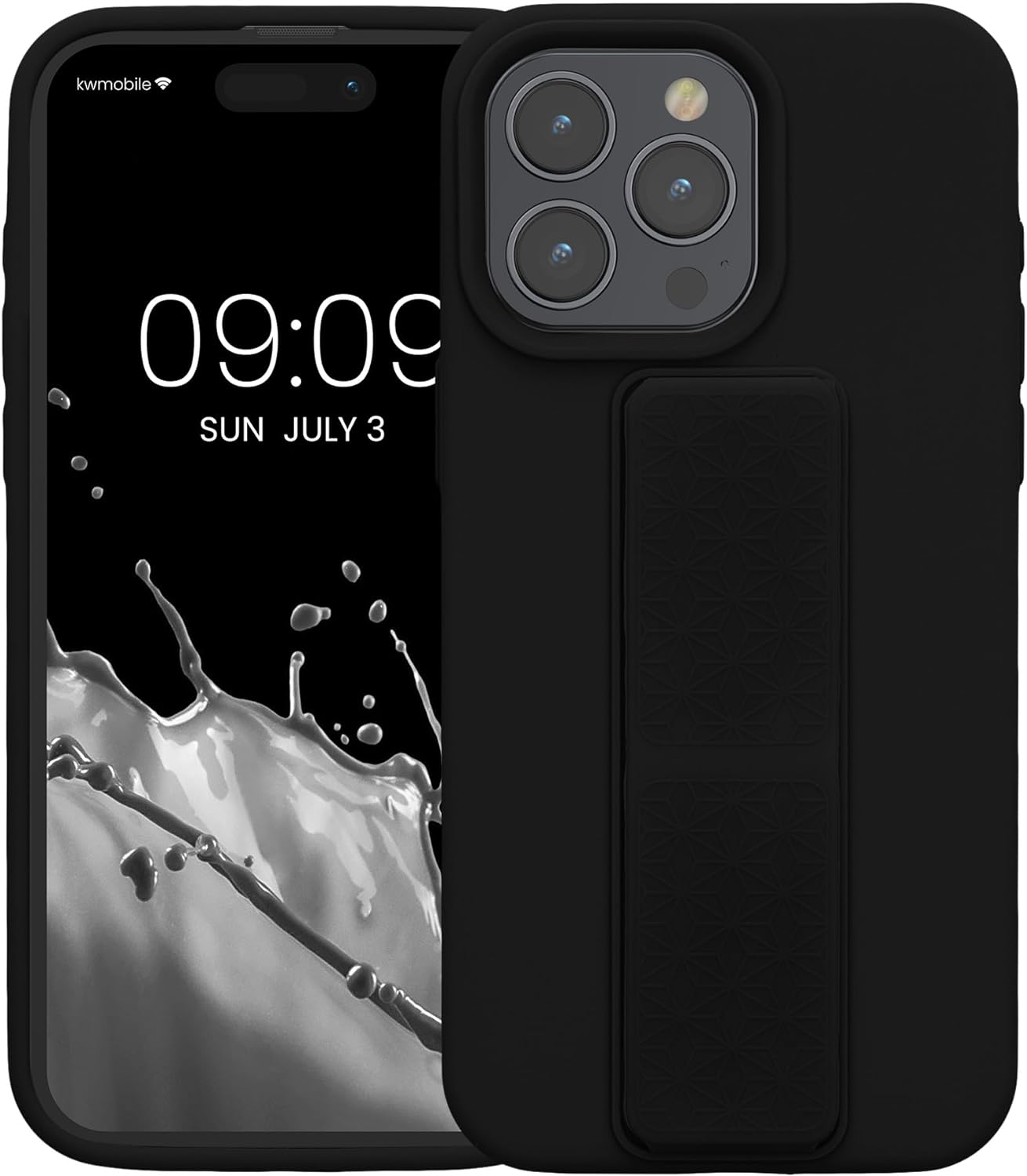 KW iPhone 15 Pro Max Θήκη Σιλικόνης TPU με Finger Holder - Black - 62016.01