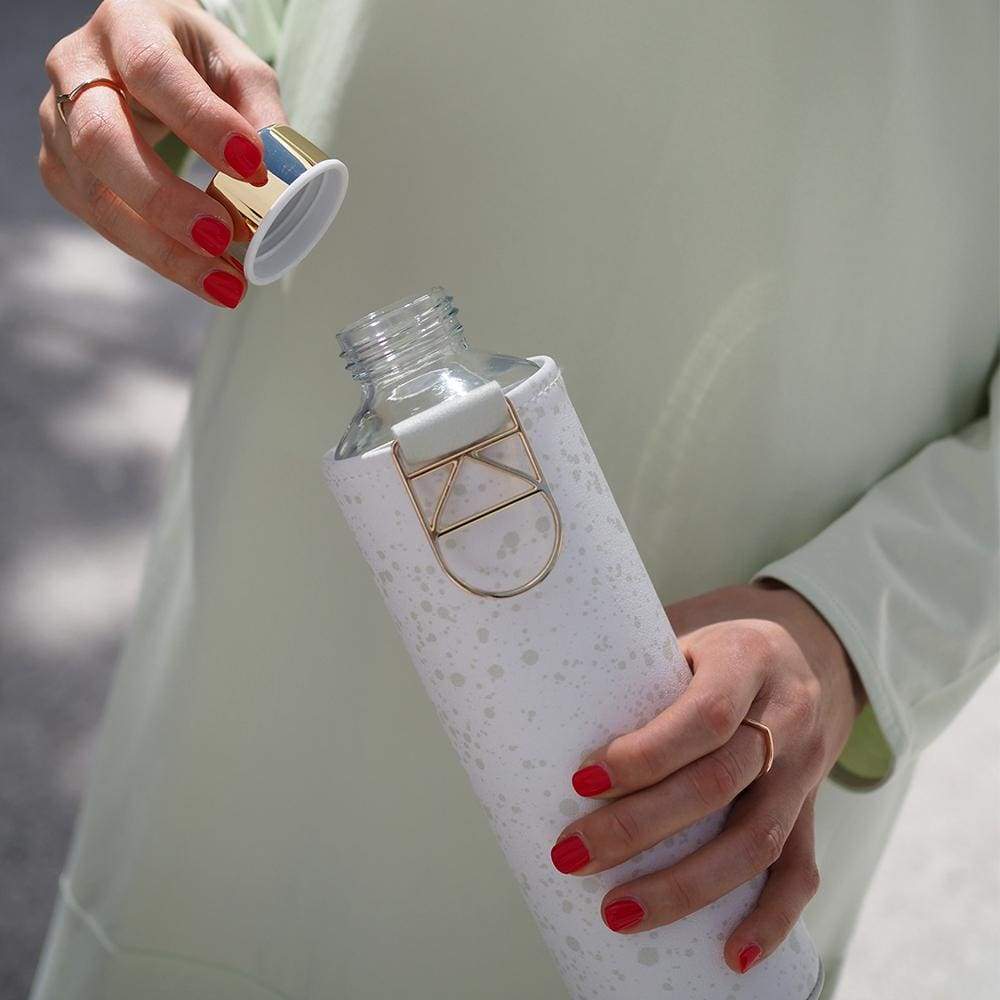 Equa Mismatch Essence Γυάλινο Μπουκάλι Νερού με Θήκη από Δερματίνη - 750ml - Essence / Διάφανο