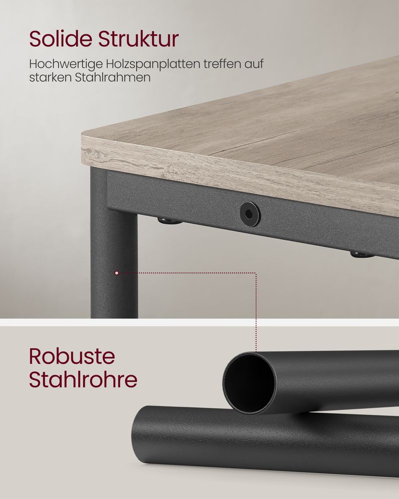 Vasagle Στενό Βοηθητικό Τραπεζάκι με Ενσωματωμένο Πολύπριζο με 1 Θύρα AC και 2 Θύρες USB - Greige Mottled / Ink Black - LET335K05