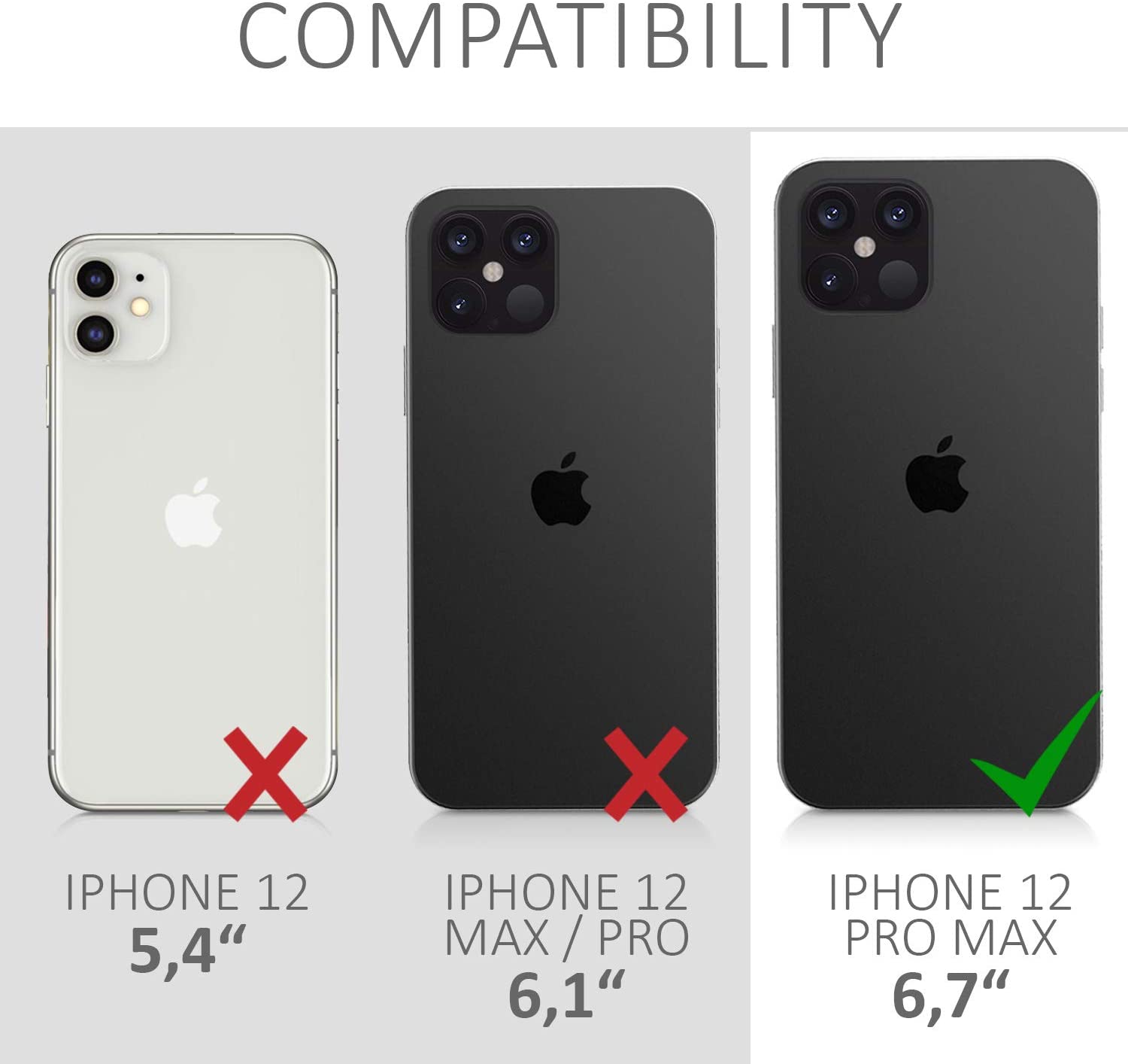 KW iPhone 12 Pro Max Θήκη Σιλικόνης TPU με Λουράκι - Διάφανη / Black - 52732.01