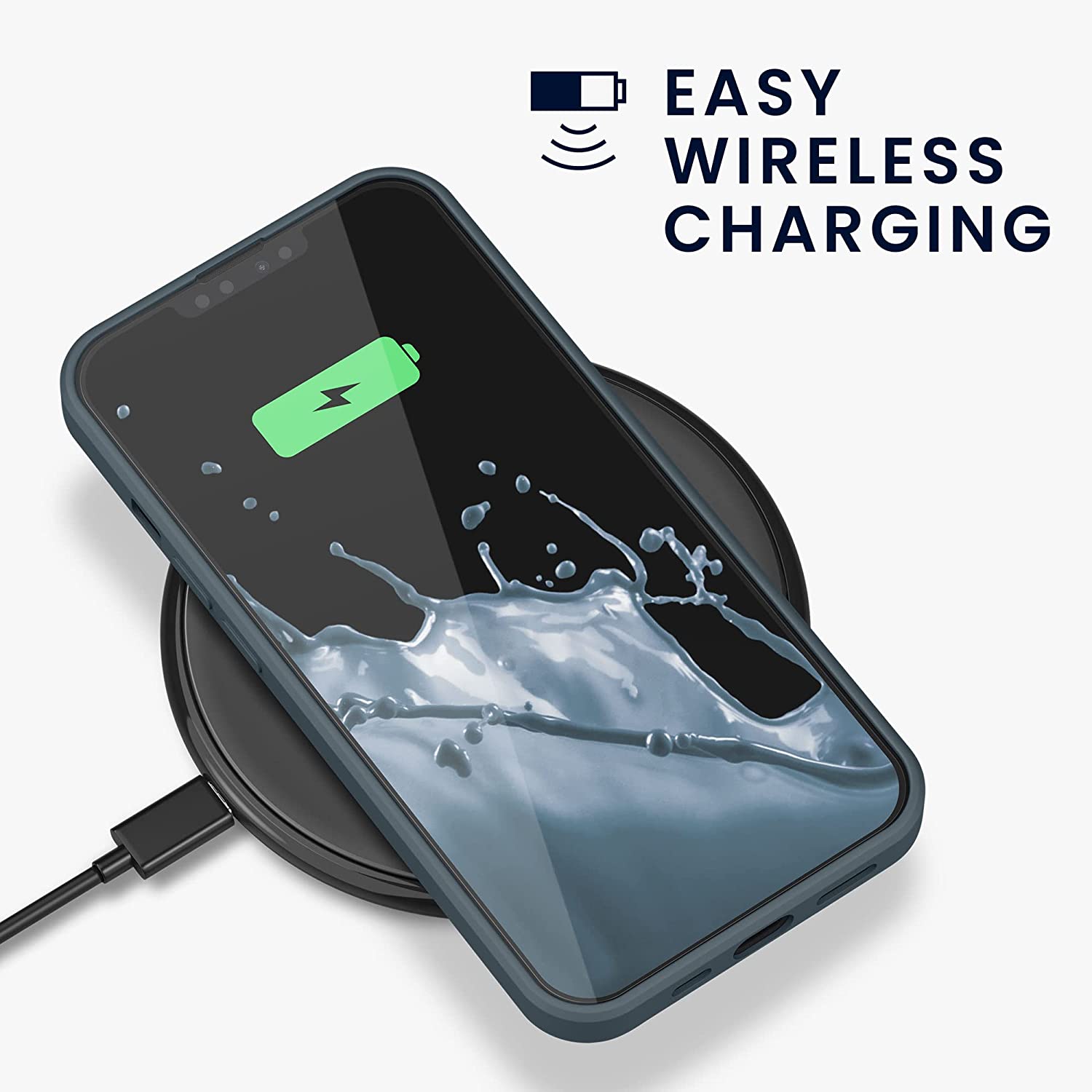 KW iPhone 13 Θήκη Σιλικόνης Rubberized TPU - Slate Grey - 55948.202