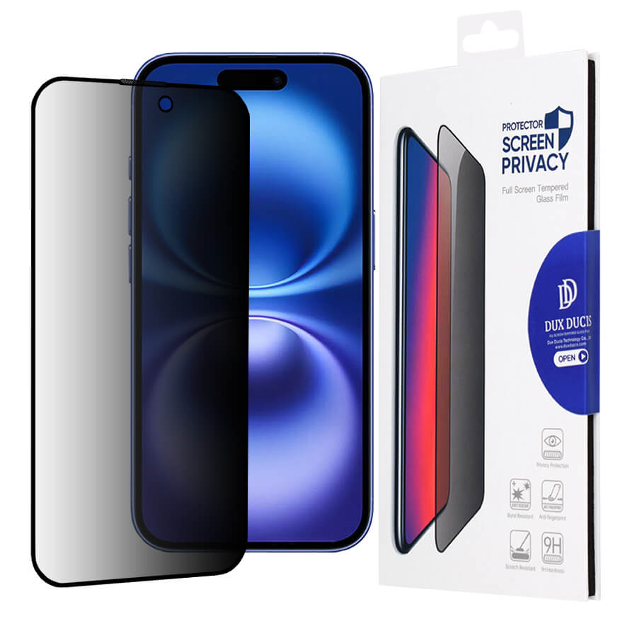 Dux Ducis iPhone 16 2.5D Glass Privacy 9H Full Screen Αντιχαρακτικό Γυαλί Οθόνης - Black
