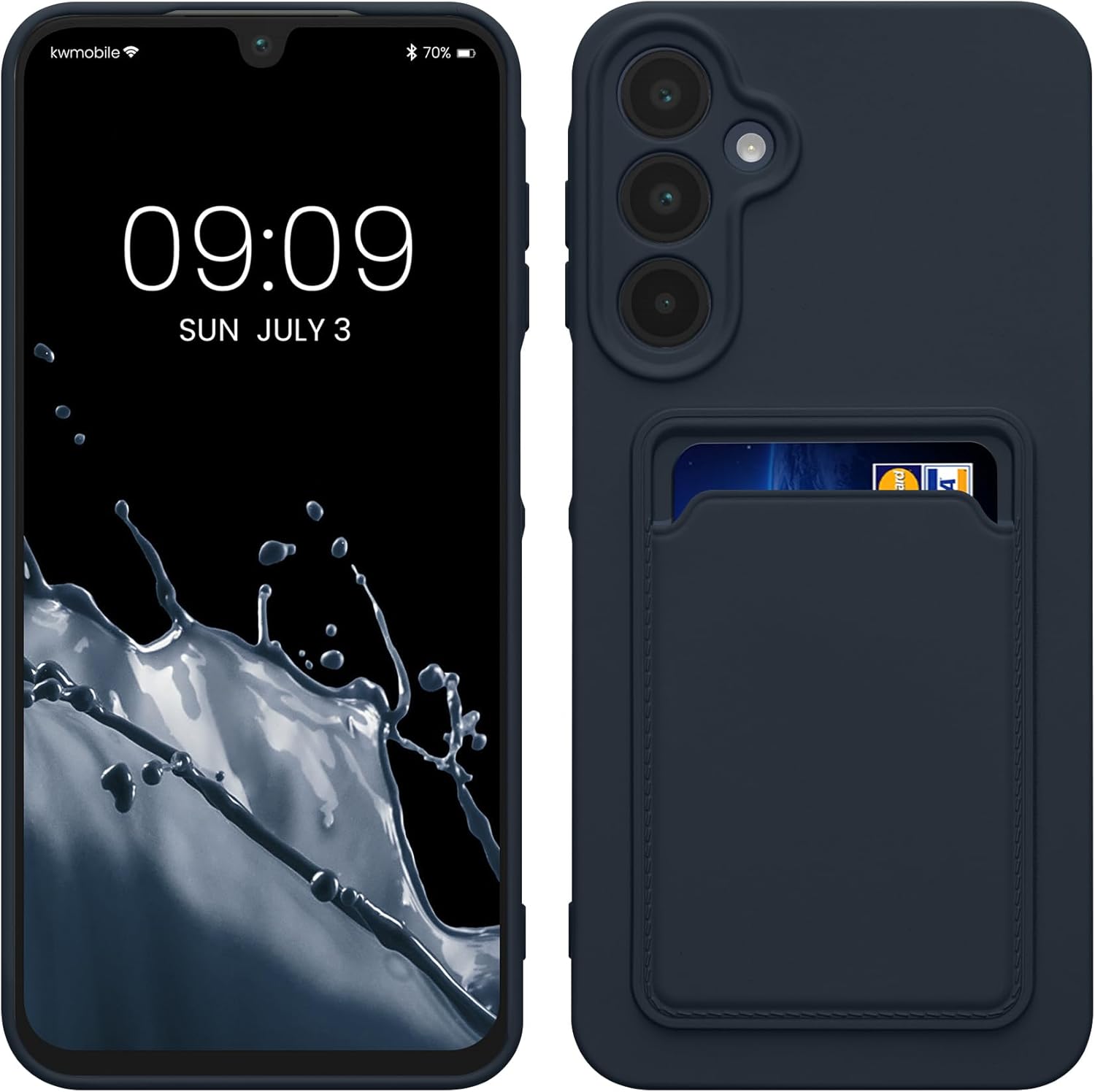 KW Samsung Galaxy A16 4G / A16 5G Θήκη Σιλικόνης TPU με Υποδοχή για Κάρτα - Dark Blue