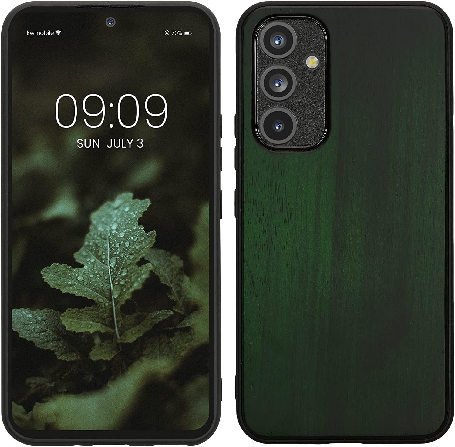 KW Samsung Galaxy A54 5G Θήκη από Φυσικό Ξύλο - Dark Green - 60798.80