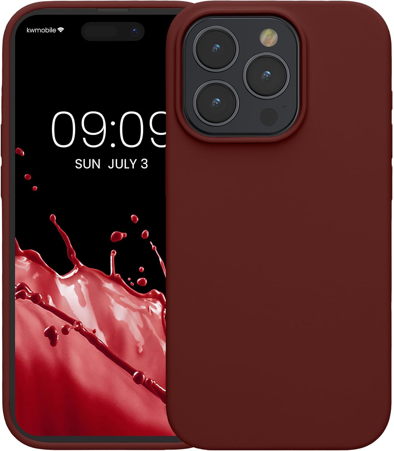 KW iPhone 15 Pro Max Θήκη Σιλικόνης Rubberized TPU - Tawny Red