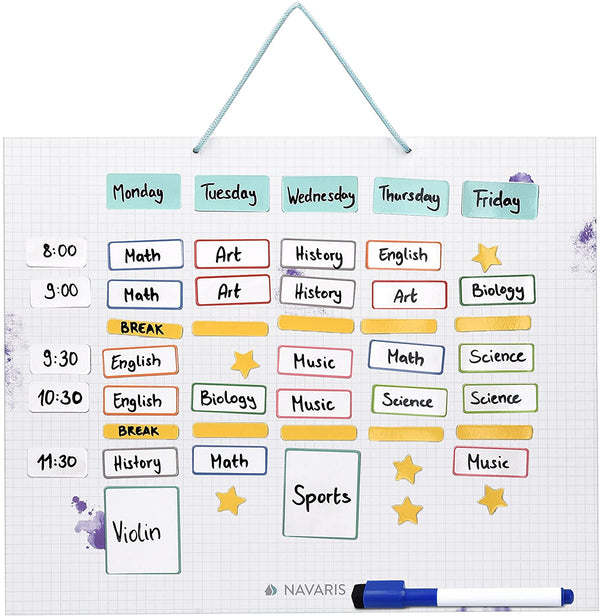 Navaris Μαγνητικός Πίνακας Εβδομαδιαίου Προγράμματος για Παιδιά - 40 x 32 cm - Multicolor - 50237.01 - likebrands.gr