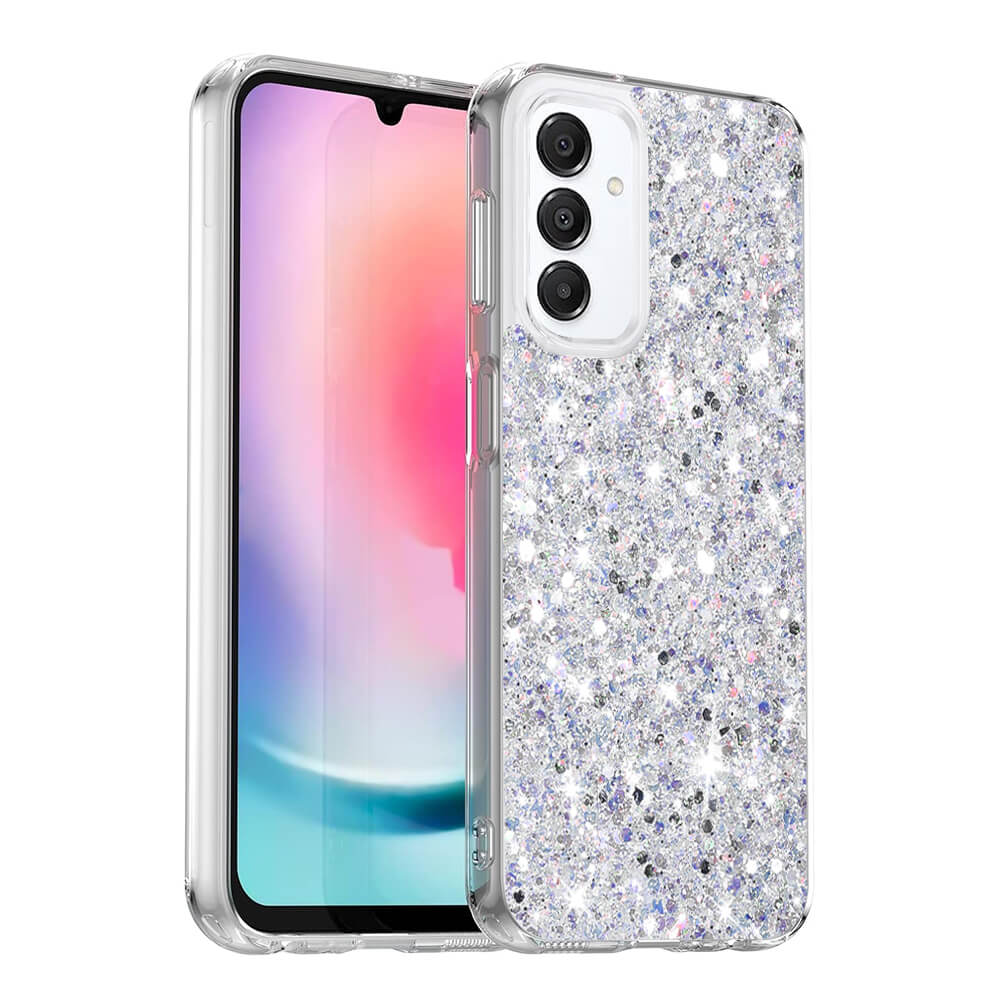 Techsuit Samsung Galaxy A16 4G / A16 5G - Sparkly Glitter - Σκληρή Θήκη με Πλαίσιο Σιλικόνης - White