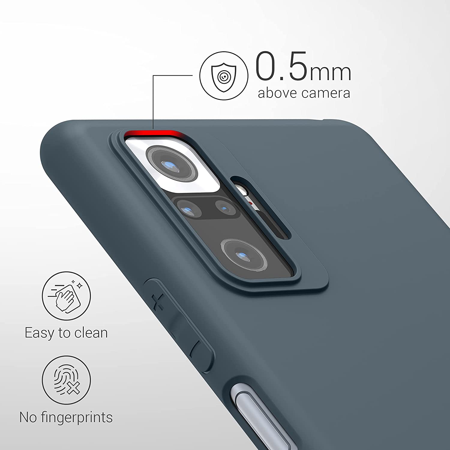 KW Xiaomi Redmi Note 10 Pro Θήκη Σιλικόνης TPU - Slate Grey - 54551.202
