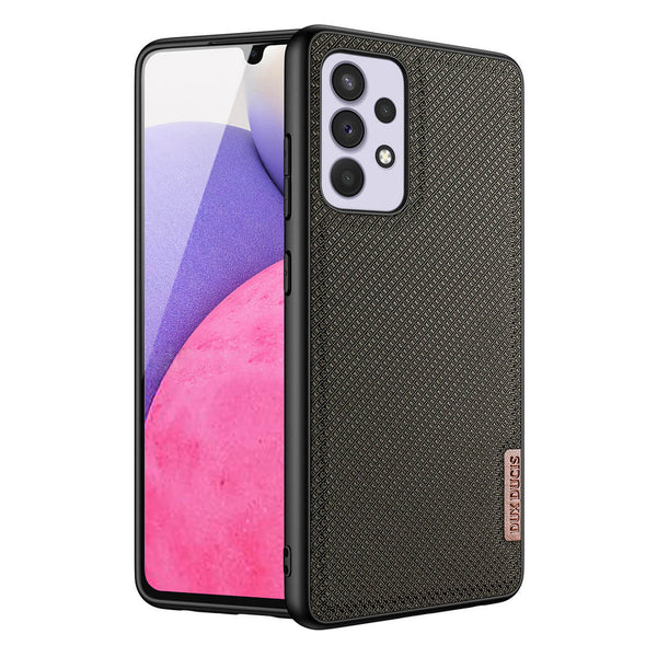 Dux Ducis Samsung Galaxy A33 5G Fino Series Σκληρή Θήκη με Πλαίσιο Σιλικόνης και Επένδυση από Ύφασμα - Soldier Green