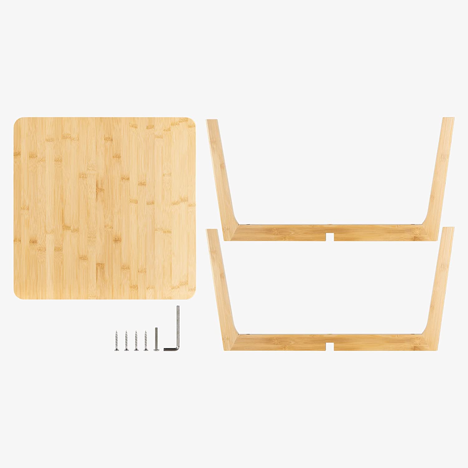 Navaris Βοηθητικό Τραπέζι από Μπαμπού - 51 x 51 x 31 cm - Brown - 55731.01