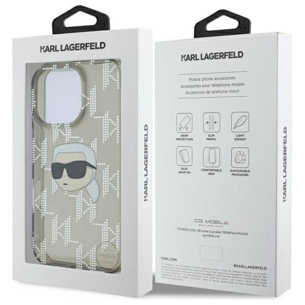 Karl Lagerfeld iPhone 16 Pro Max - IML Karl Head Electroplated - Σκληρή Θήκη με Πλαίσιο Σιλικόνης - Black - KLHCP16XHKLPKHK