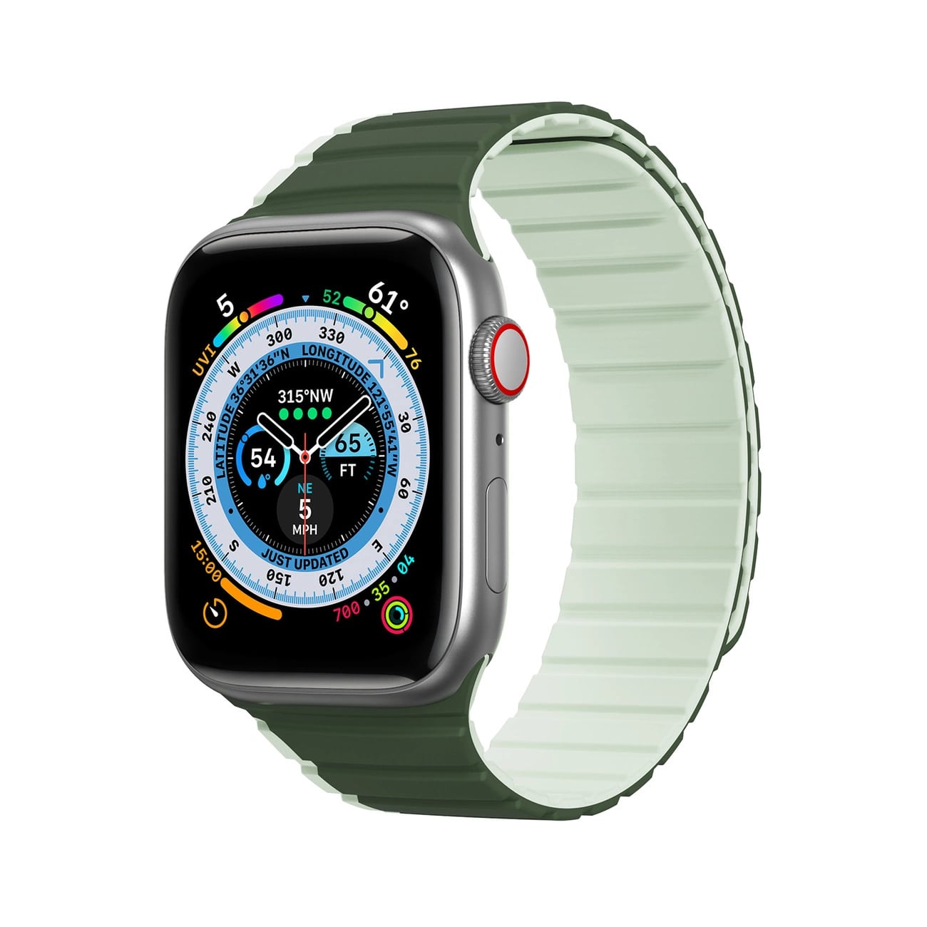 Dux Ducis Λουράκι Apple Watch 2/3/4/5/6/7/8/9/10/11 - SE (1/2/3) - 38/40/41/42mm Magnetic Strap LD Version Μαγνητικό Σιλικόνης - Green