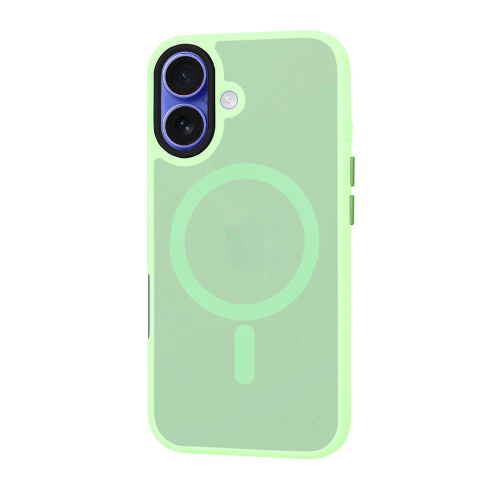 Techsuit iPhone 16 - HaloFrost Series MagSafe - Σκληρή Θήκη με Πλαίσιο Σιλικόνης - Light Green