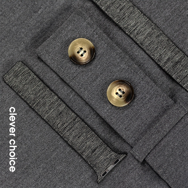 Crong Λουράκι Apple Watch 4/5/6/7/8/9/10/11 - SE (1/2/3) - ULTRA (1/2/3) - 44/45/46/49mm από Νάιλον - Melange - Black Melange